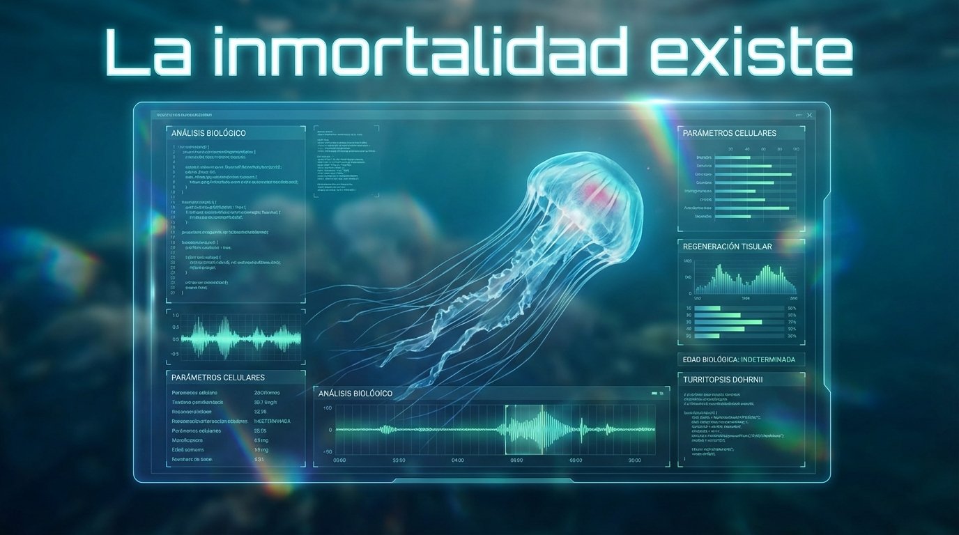 Turritopsis dohrnii, la medusa inmortal, mostrando sus delicados tentáculos y cuerpo transparente bajo el microscopio